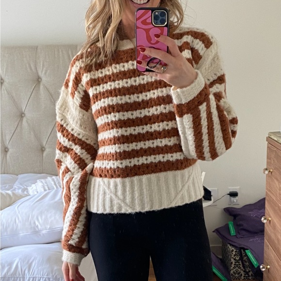 BluIvy brown & cream striped sweater - Picture 1 of 10